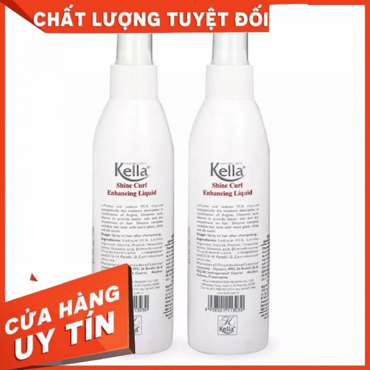 [tận gôc]  nước dưỡng ,Xịt Dưỡng Tóc Uốn Xoăn Kella Shine Curl  dưỡng tóc  giữ nếp tóc uấn  phục hồi hư tổn