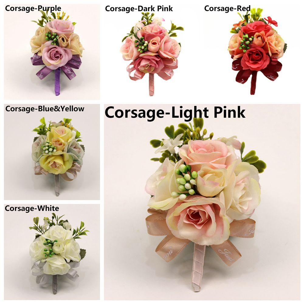 KUNHEV Vòng Đeo Tay Hoa Mẫu Đơn Bằng Lụa Nhiều Màu Cho Phù Dâu Chú