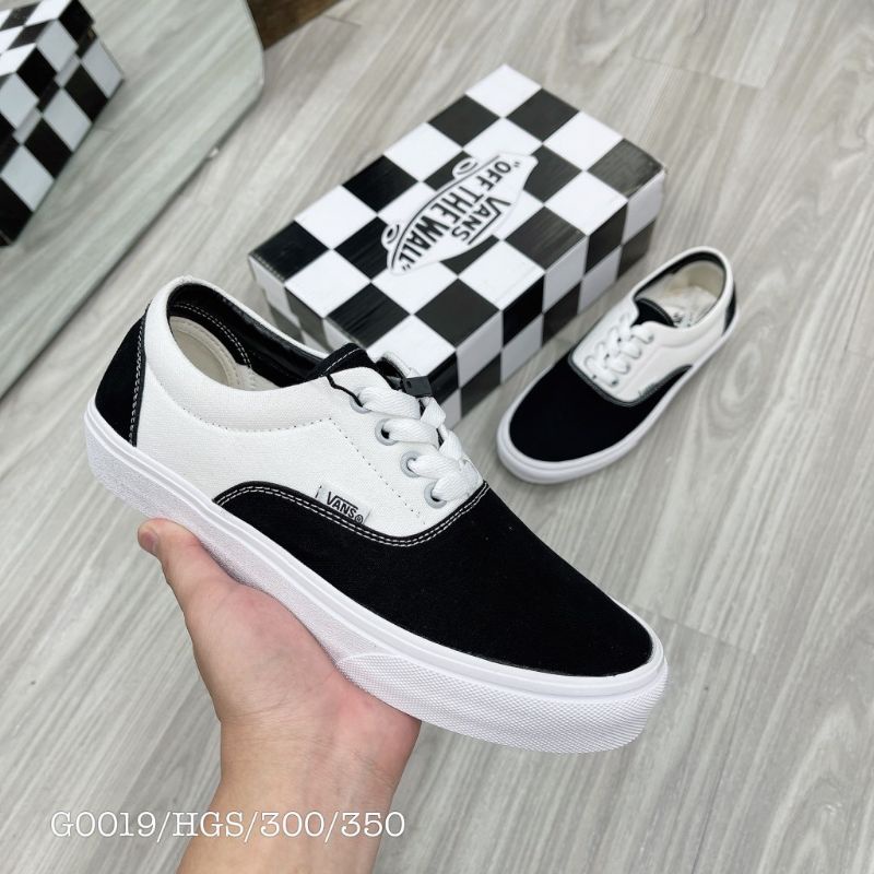 vans classic trắng đen