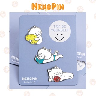 Ghim cài áo NEKOPIN trang trí áo, balo, túi xách hình con mèo P022