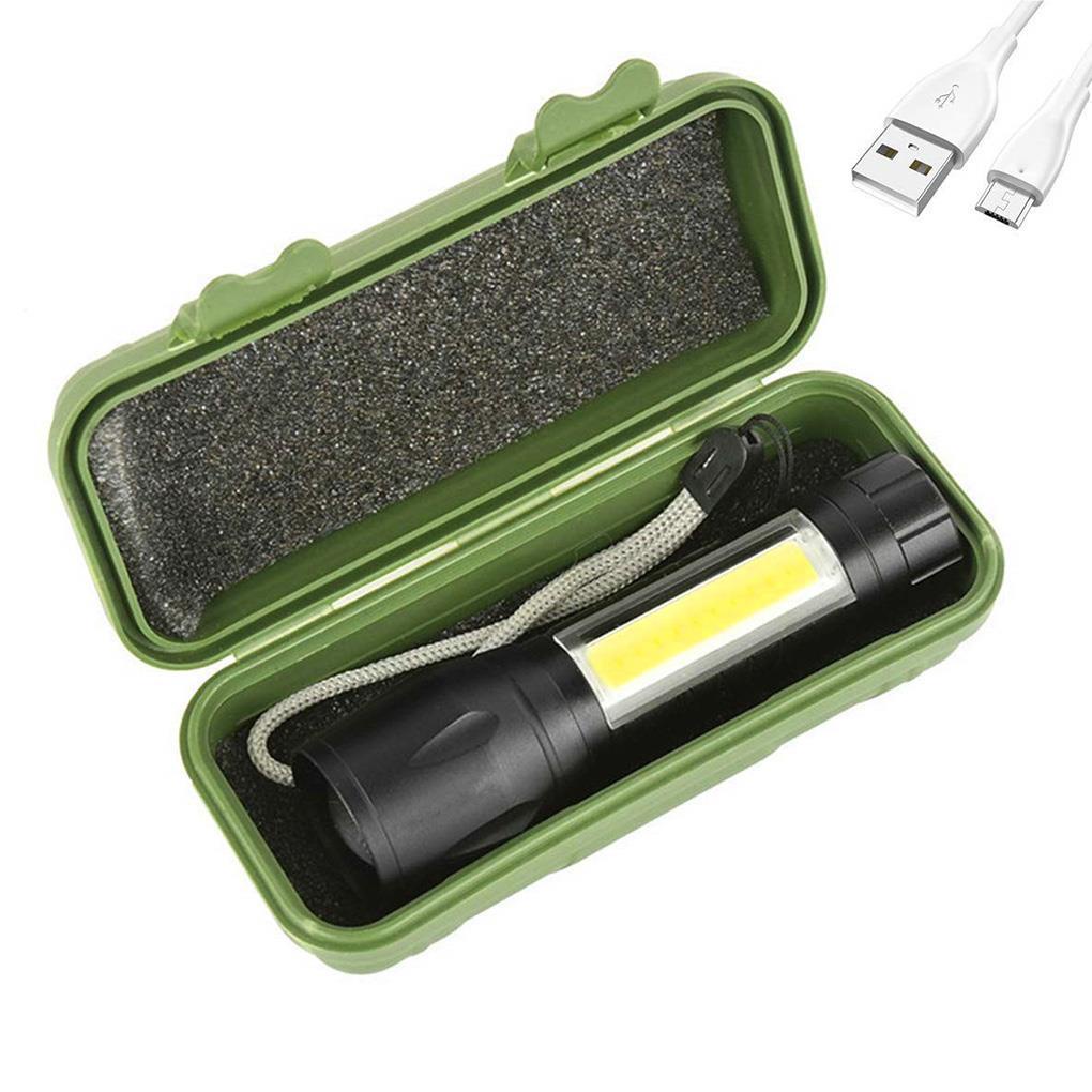 Đèn Pin Bóng LED Sạc USB Chống Thấm Nước Có Dây Đeo Tiện Dụng