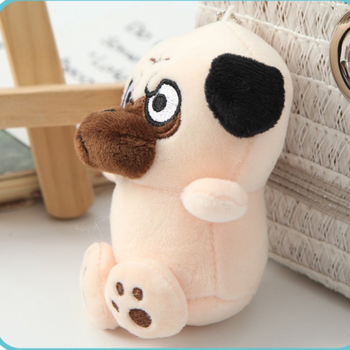 Móc khoá Thú Nhồi Bông Chó Pug và Mèo hoàng thượng thích hợp treo túi xách, cặp, móc khoá xe máy, chìa khoá cửa nhà
