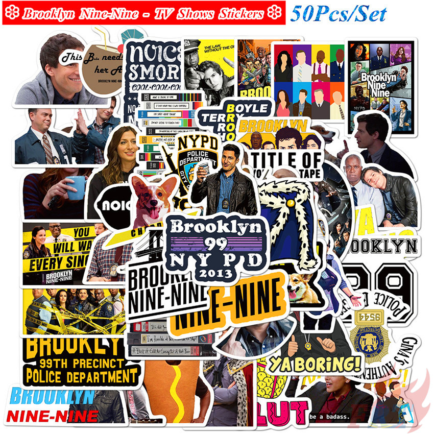Set 50 hình dán chống thấm nước phong cách Brooklyn Nine-Nine - Series 01 Classical TV Shows
