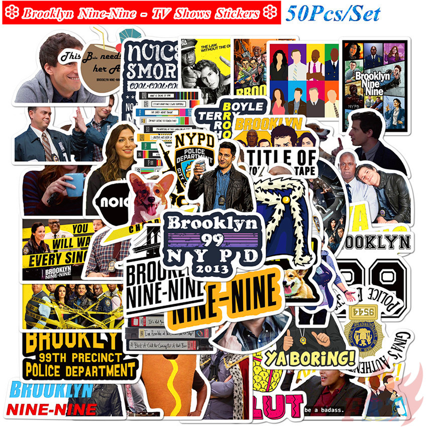 Bộ 50 miếng sticker chuyên dụng dán trang trí hình TV họa tiết Brooklyn Nine-Nine - Series 01