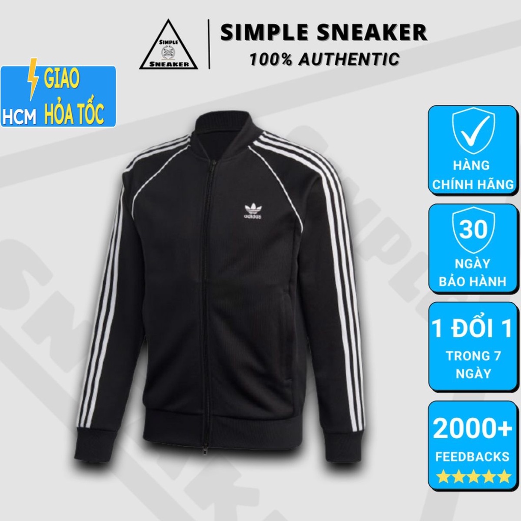 Áo Khoác Adidas Chính Hãng 💙FREESHIP💙 Jacket Adidas Prime Original SST Black White - Áo Khoác Thể Thao 3 Sọc Auth