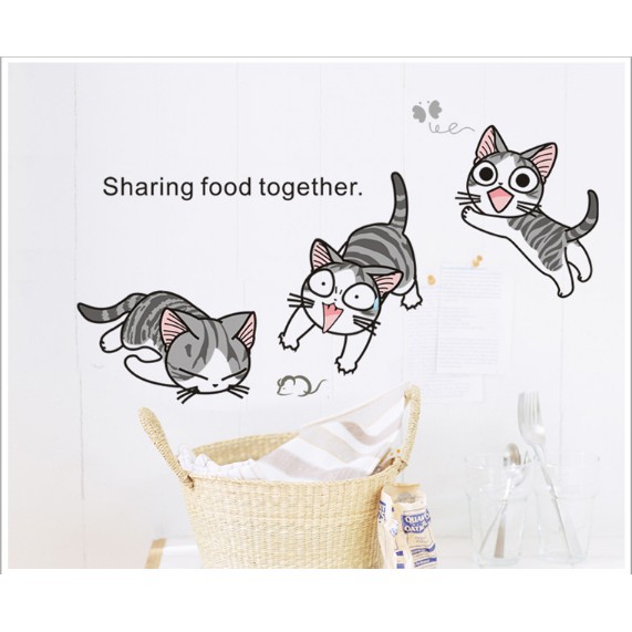 Decal trang trí tường những Chú Mèo tinh nghịch