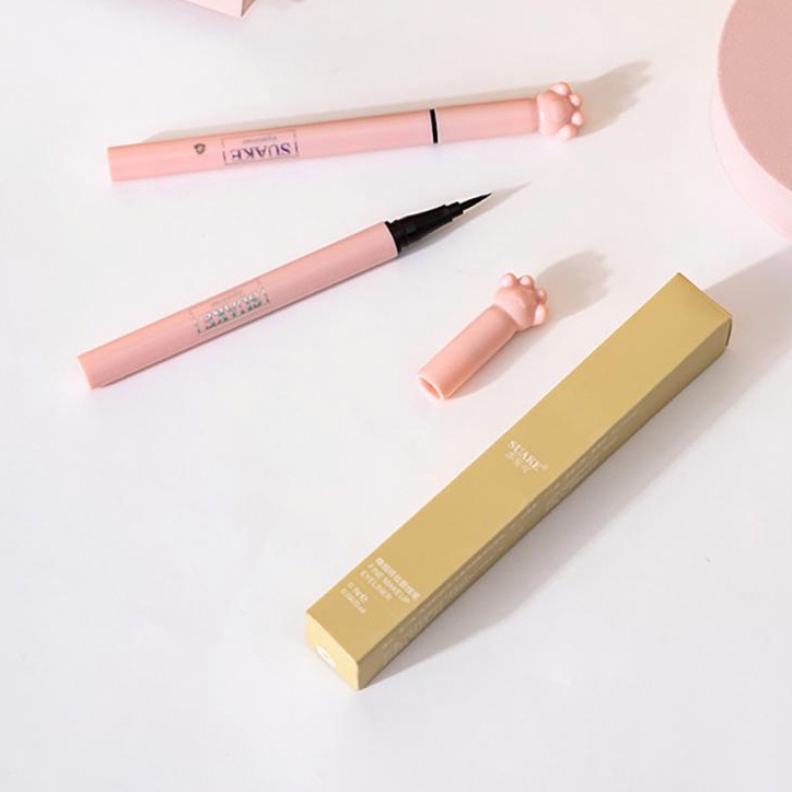 Bút Kẻ Mắt Dạng Lỏng Hai Đầu Màu Đen Nhanh Khô Chống Thấm Nước Trang Điểm Cho Nữ
