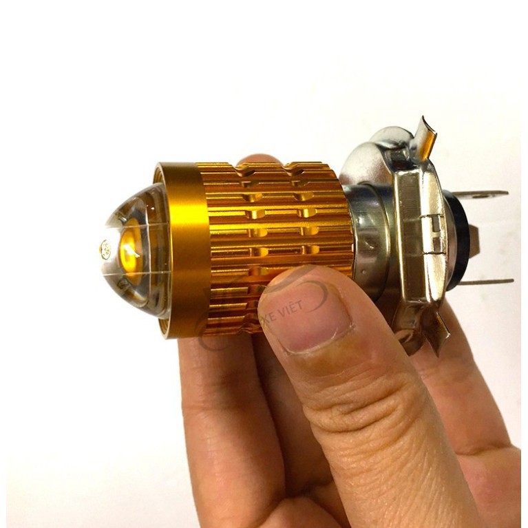 Đèn Pha Bi Cầu Mini Chân H4  Siêu Sáng 2 Chế Độ Cos Vàng Pha Trắng Lắp Wave Sirius Exciter Lead Sh