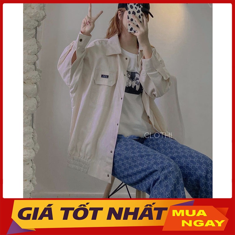 Áo Khoác Kaki 2 Túi Trước Logo M5571