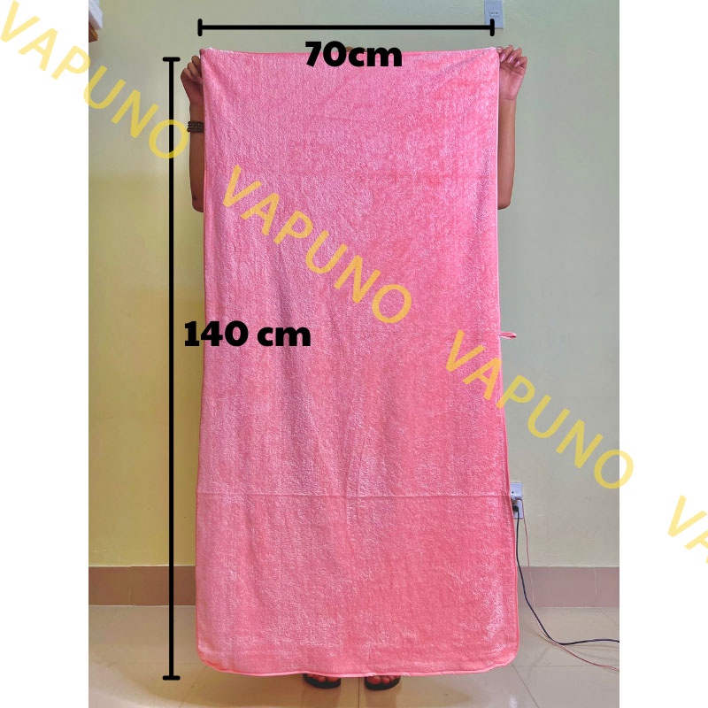 Khăn Tắm Hàn Quốc Lớn Lông Cừu 70x140cm To, Dày 300Gram Siêu Thấm Hút, Nhanh Khô Vapuno