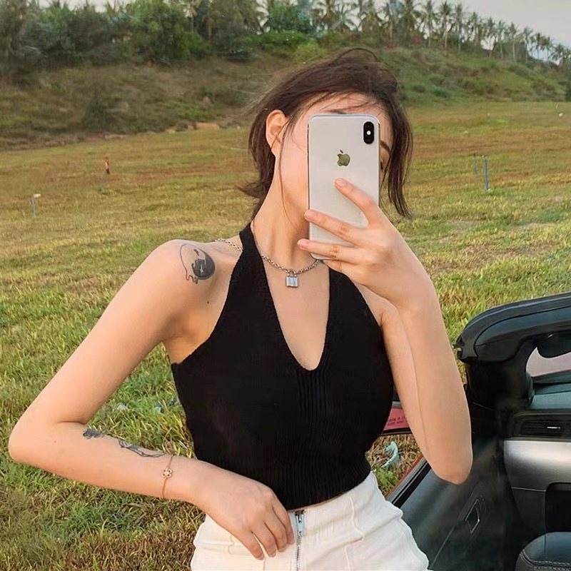 Áo Croptop Nữ Chất Len Mỏng Diệt Kim Siêu Thoáng  Thắt Nơ Sau, Cổ V Thời Trang Gợi Cảm Cao Cấp V12