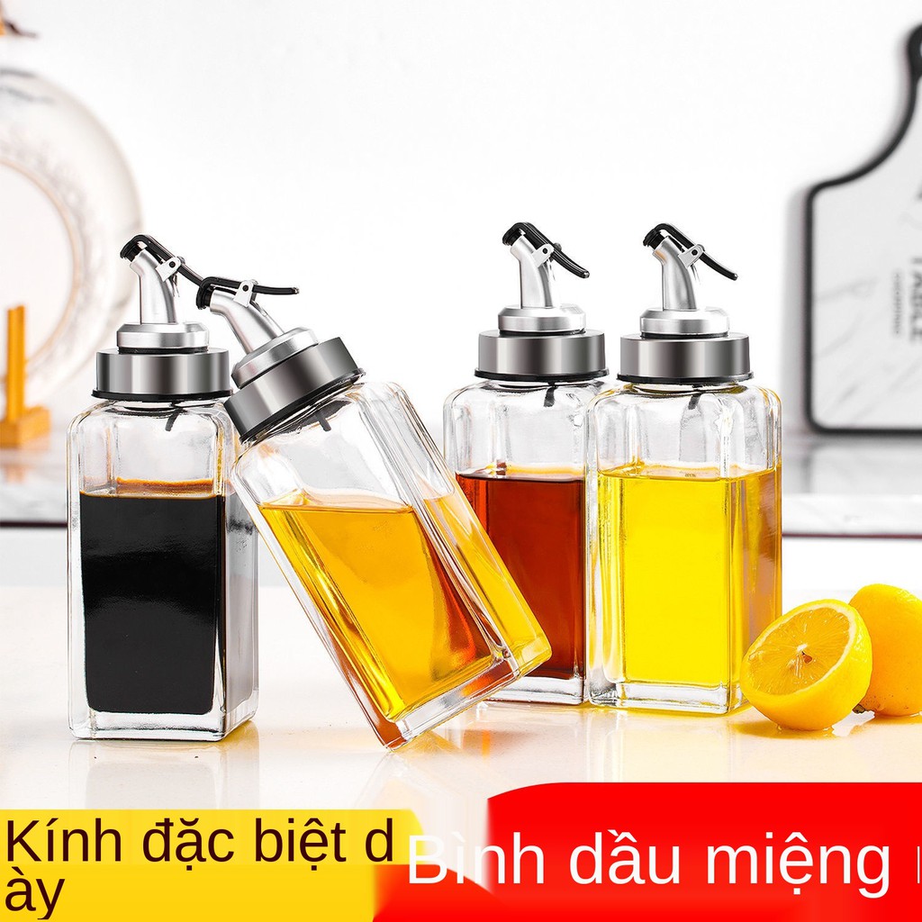 nồi đựng dầu chai thủy tinh chống rò rỉ vòi gia dụng bằng thép không gỉ vị nhỏ nước tương giấm