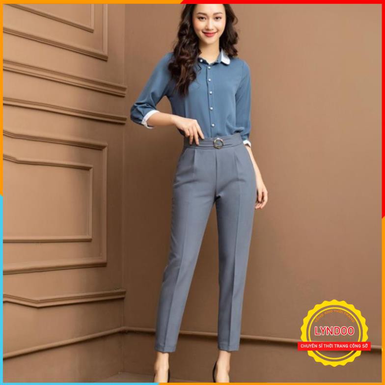 Quần tây nữ lưng cao [HÀNG THIẾT KẾ] Quần tây nữ công sở khoá sườn, Chất vải tuyết mưa mềm mịn lên dáng cực xinh | BigBuy360 - bigbuy360.vn