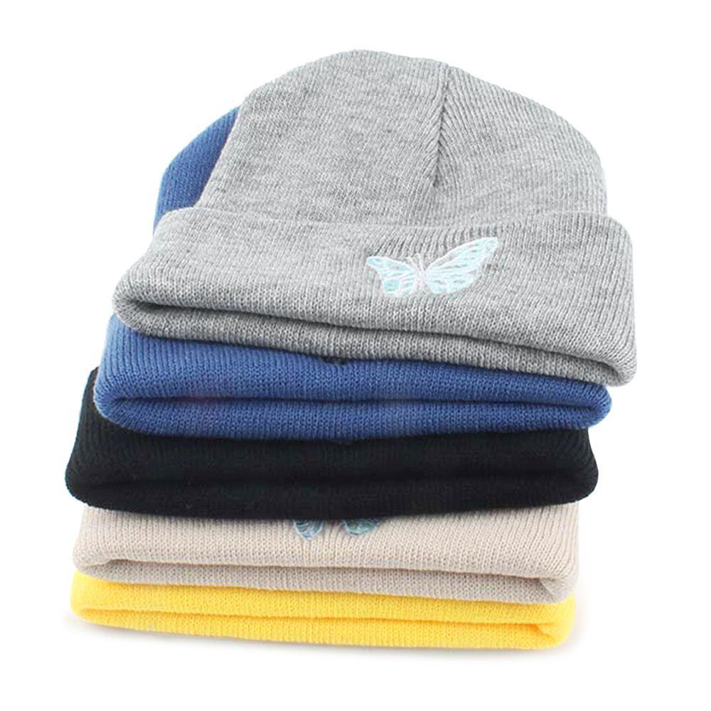 Mũ Dệt Kim Họa Tiết Bướm Phong Cách Hip Hop Thời Trang Mùa Đông Ấm Áp