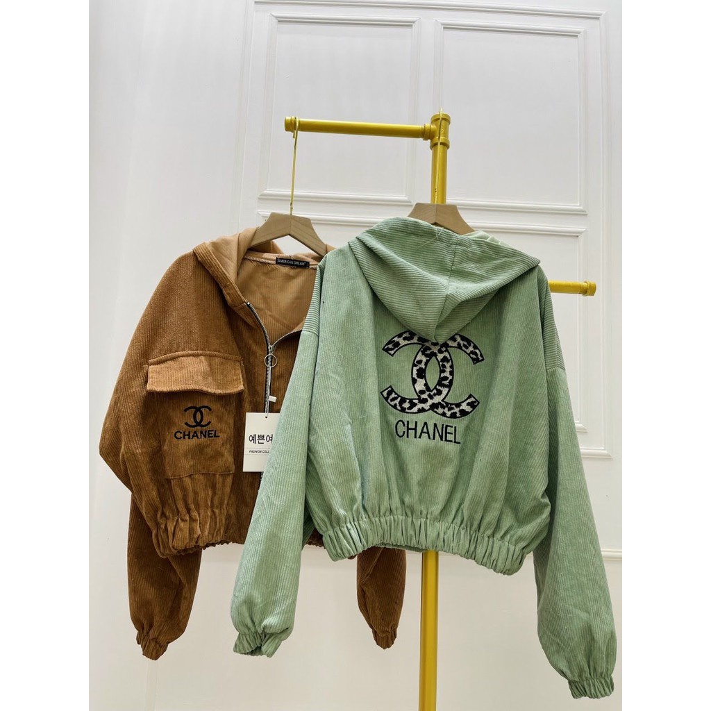 Áo khoác nhung nam nữ croptop thêu chữ x beo lửng 💟