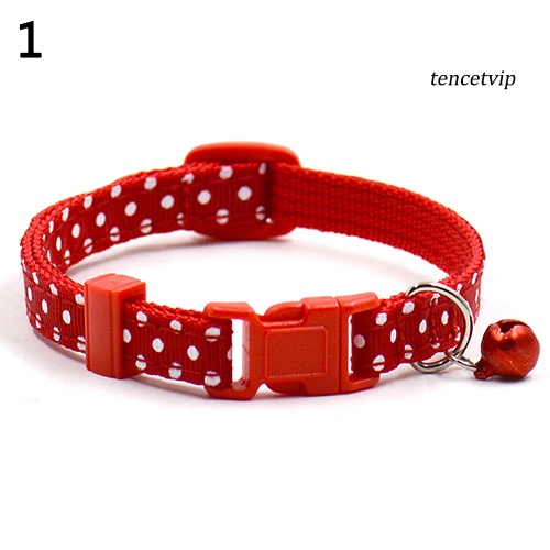 Vòng Cổ Nylon Họa Tiết Chấm Bi Có Chuông Có Thể Điều Chỉnh Cho Thú Cưng