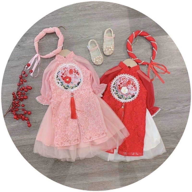 {14-20kg} Áo dài cách Tân bé gái (nhiều mẫu)