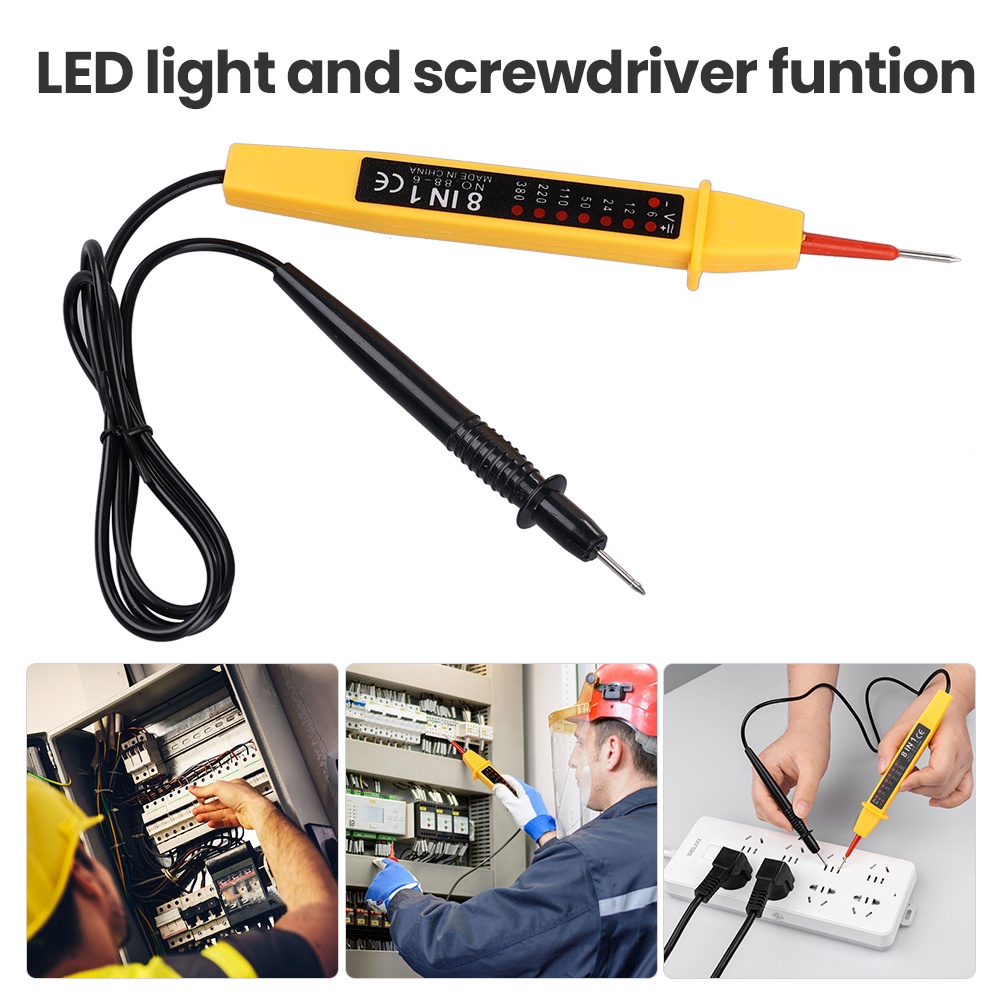 Bút thử điện EKEZ 8 trong 1 6-380V AC/ DC kiểm tra điện áp và cường độ dòng điện