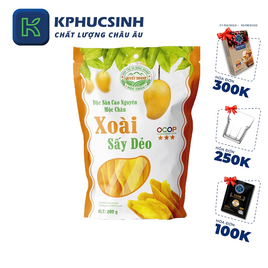 HH3  Xoài sấy dẻo 200g/ Túi KPHUCSINH - Hàng Chính Hãng