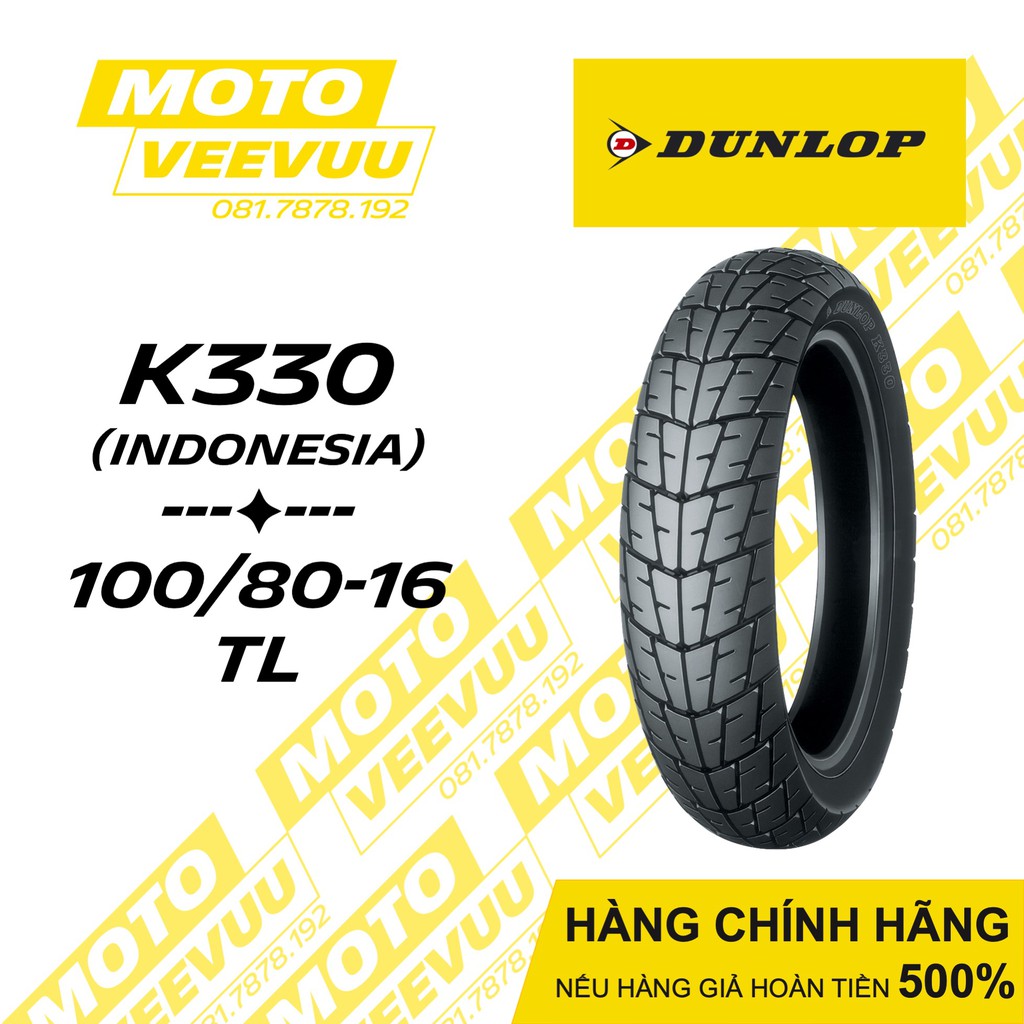 Vỏ lốp Dunlop 100/80-16 TL K330 Indo