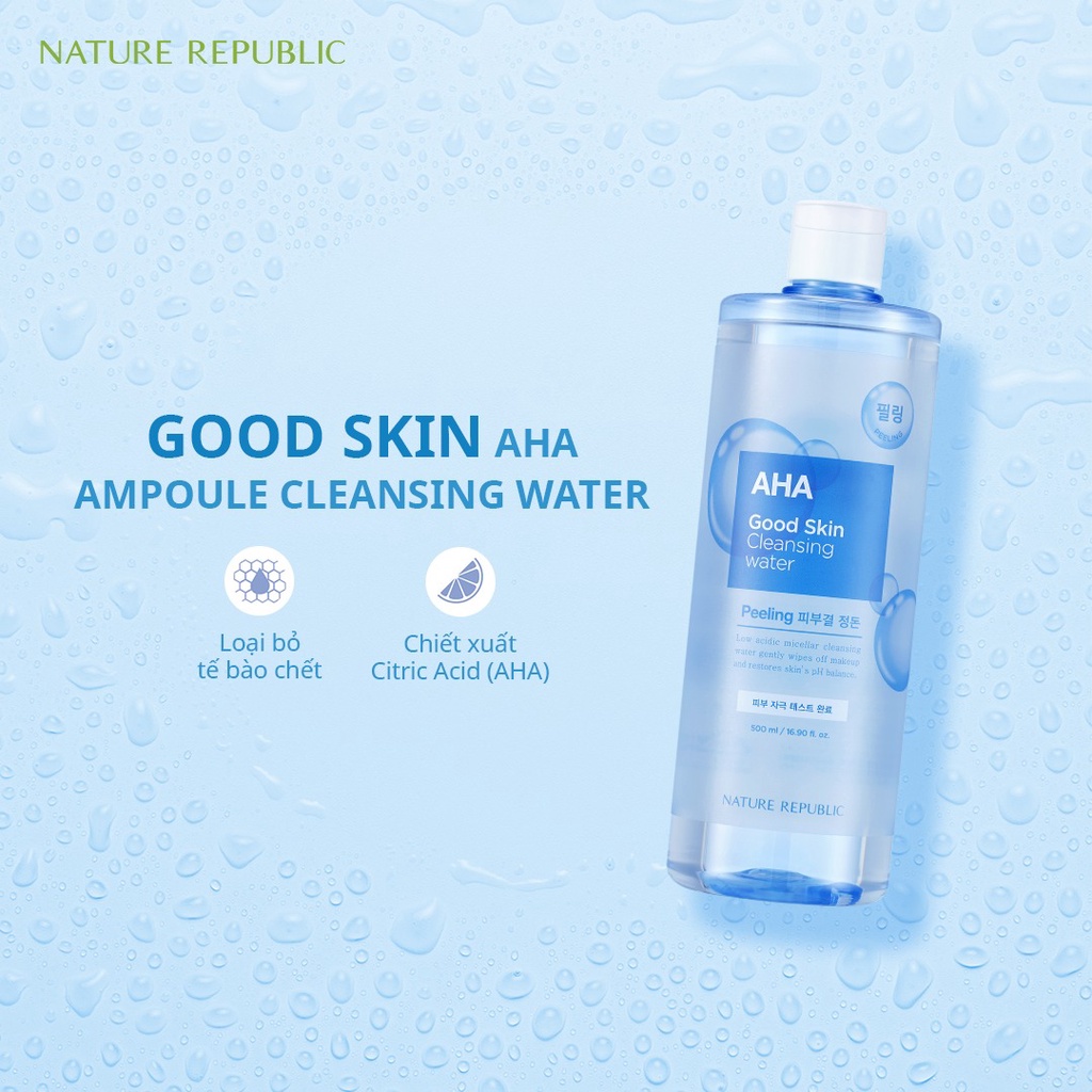 [Mã FMCGMALL giảm 8% đơn 250k] Nước tẩy trang Nature Republic Good Skin Cleansing Water 500ml | BigBuy360 - bigbuy360.vn