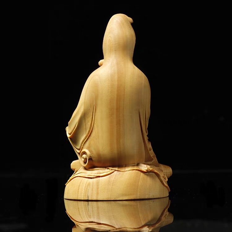 Tượng Quan Âm Tự Tại gỗ hoàng dương,phong thủy thờ cúng- Văn phòng phẩm Nhơn Phát