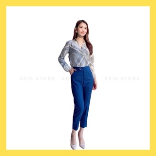 Quần baggy nữ gấu lệch cúc tròn chất vải cao cấp, mặc đứng dáng phong cách công sở đi học