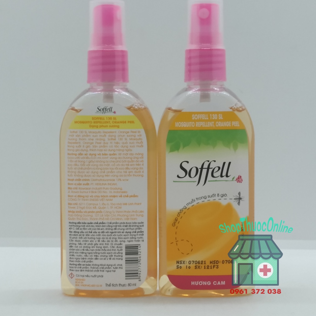 Xịt chống muỗi Soffell xua đuổi muỗi khỏi làn da suốt 8 giờ