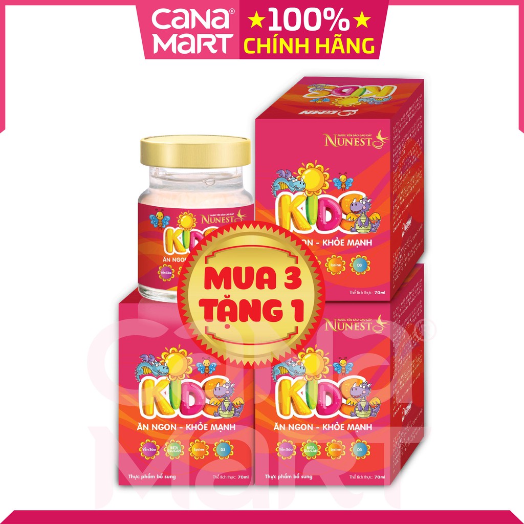 [MUA 3 TẶNG 1] Nước yến cho bé Nunest Kid, bổ sung dinh dưỡng giúp phục hồi và tăng cường sức khỏe.