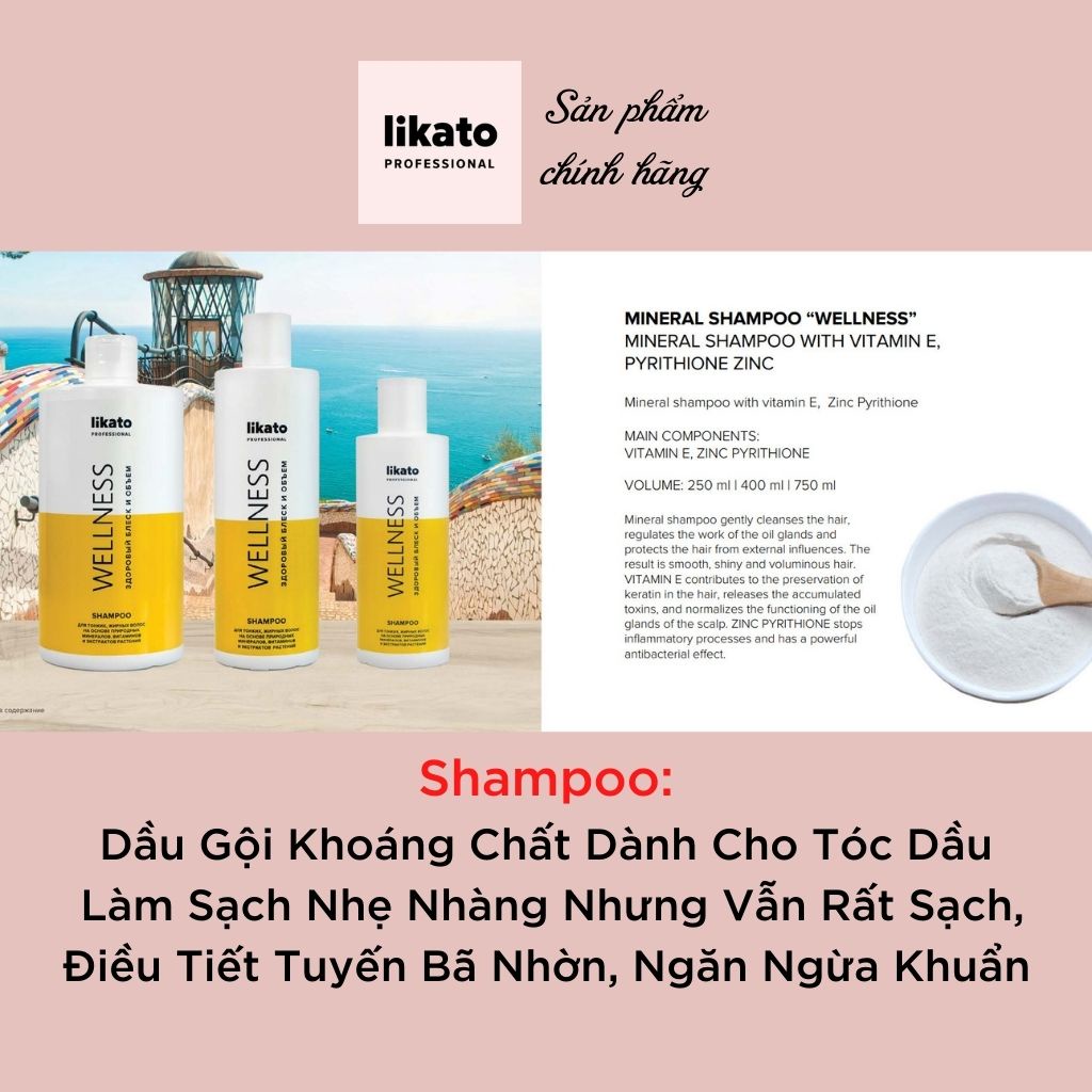 Dầu gội cặp, dầu gội thiên nhiên LIKATO PROFESSIONAL 250ml 400ml 750ml