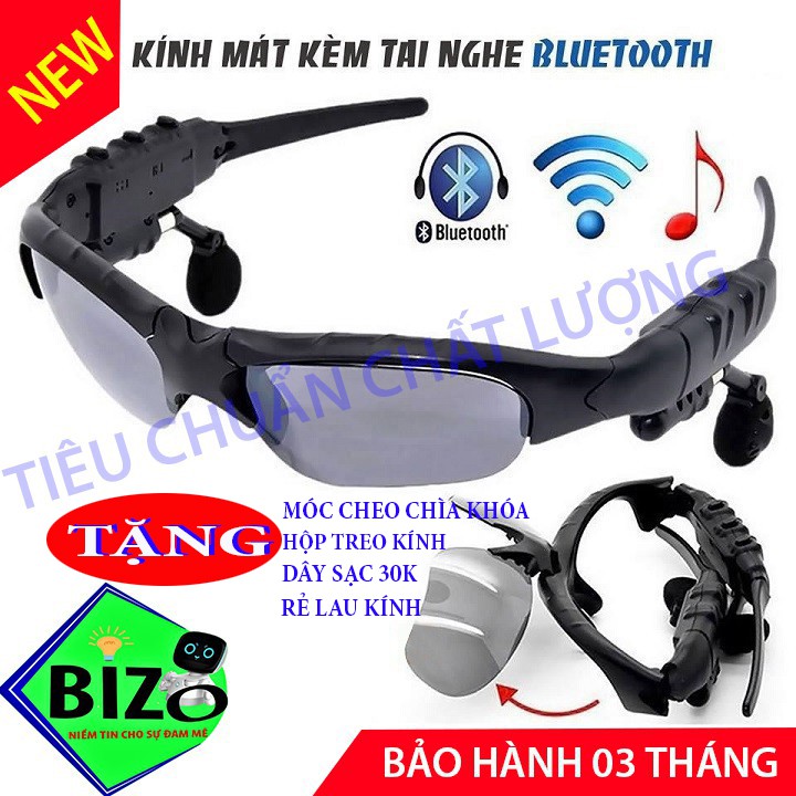 (CHẤT LƯỢNG SỐ 1) Kính thông minh 5.0 kèm tai nghe BLuetooth, kính bluetooth cao cấp - BH 6 tháng