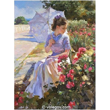 Bộ tranh đính đá 5D họa tiết công chúa và khu vườn độc đáo kích thước 30x40cm DIY dùng trang trí