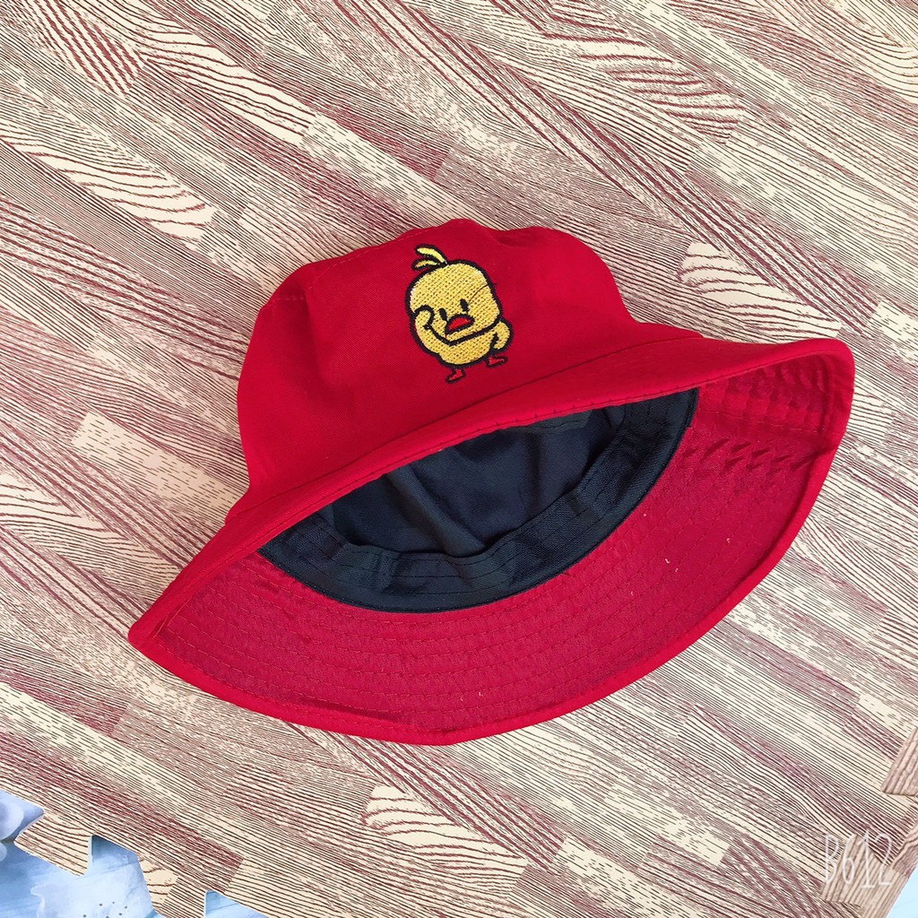 Mũ BUCKET ⚡️ VIDEO + ẢNH THẬT ⚡️  Nón bánh bèo có vàng 2 loại hai và 1 mặt hot trend thêu vit gà con [Full  màu chọn]