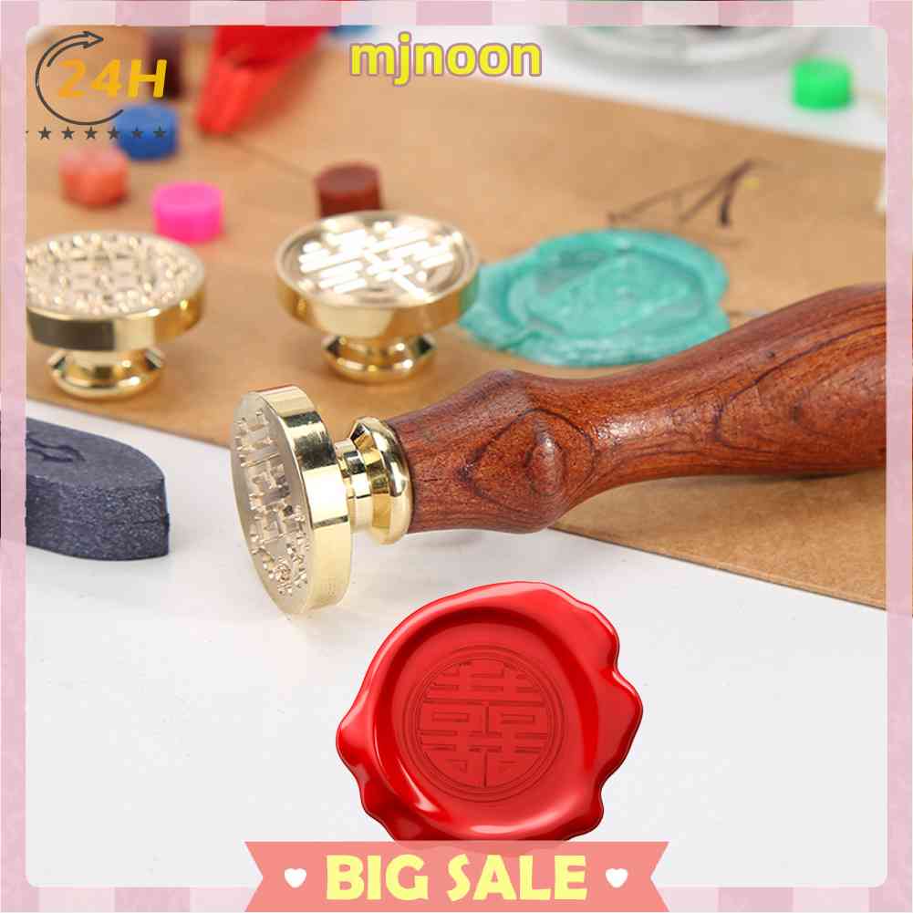 Con Dấu Sáp Niêm Phong Thiệp Cưới Họa Tiết Chữ Hi Cổ Điển