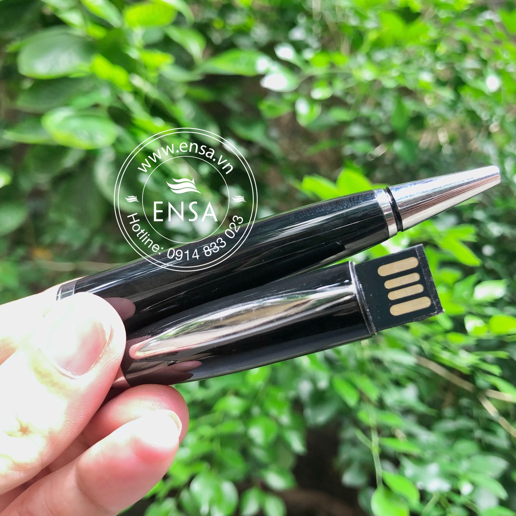 USB kiêm bút bi khắc tên/logo theo yêu cầu kèm hộp sang trọng làm quà tặng đồng nghiệp, khách hàng