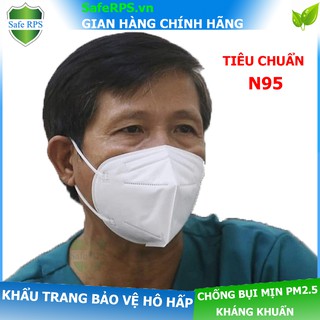 Khẩu trang N95 Pro Mask, màu trắng, mềm mại, kháng khuẩn, chống bụi siêu mịn PM2.5 ; tặng móc treo khóa mica