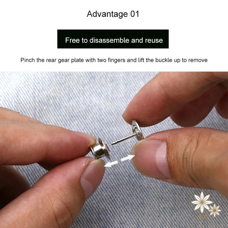 【Kifli】nút khóa thắt lưng quần jean bằng kim loại họa tiết hoa cúc có thể điều chỉnh