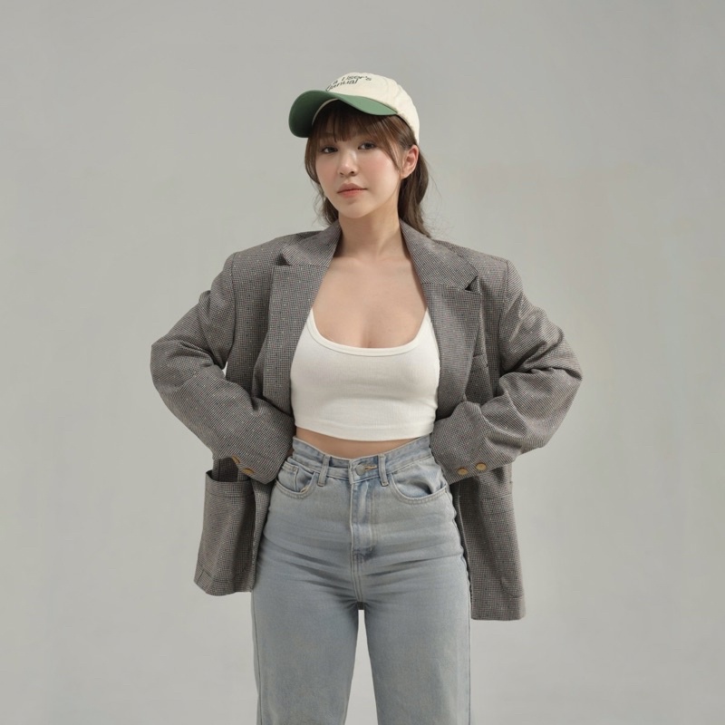Plainwash.co - Áo khoác Queena Button Front Blazer