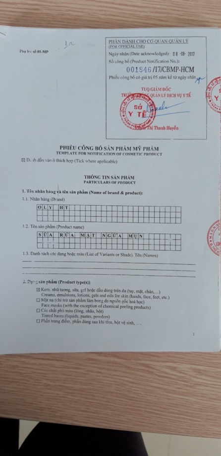 Sữa rửa mặt ngừa mụn trắng da, se khít lỗ chân lông OLY HT - Hàng Chính Hãng 70g | BigBuy360 - bigbuy360.vn