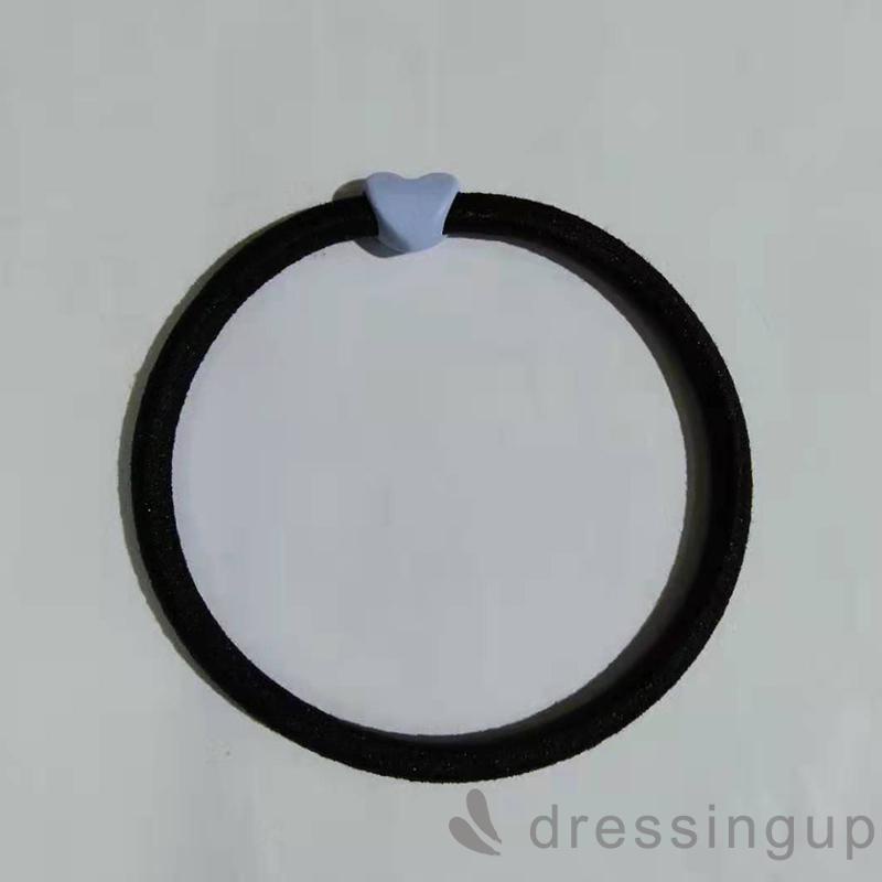 DRESSINGUP-Dây Cột Tóc Co Giãn Họa Tiết Trái Tim Dễ Thương Dành Cho Nữ
