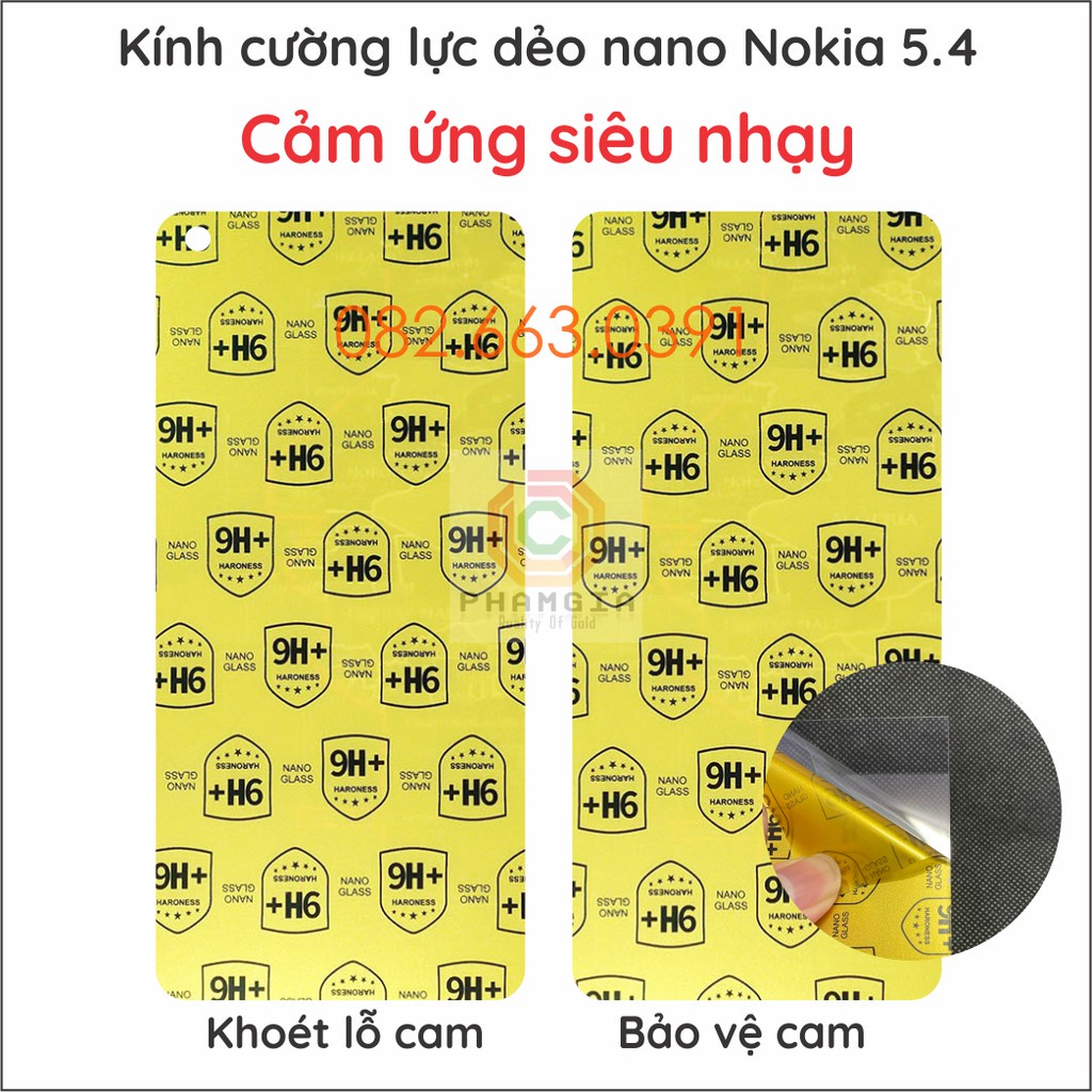 Dán cường lực Nokia 5.4 trong suốt, nano dẻo siêu bền, độ cường lực 9H+