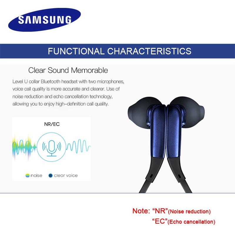 Tai Nghe Nhét Tai Không Dây 100% Chính Hãng SAMSUNG Level U Bluetooth 4.1 Chống Ồn Cho Android iOS