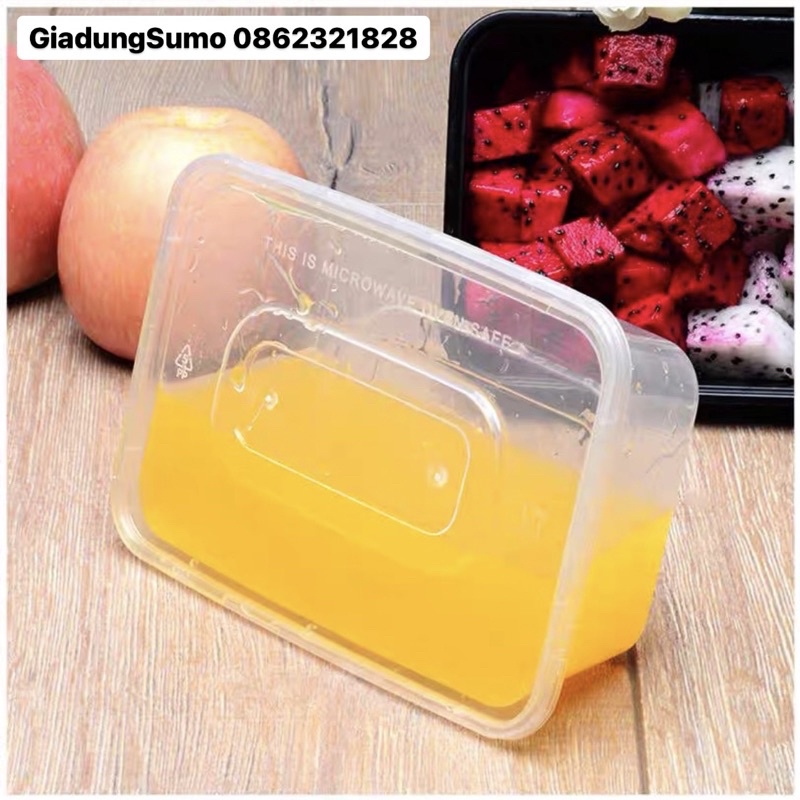 Hộp nhựa microwave đựng thực phẩm / Thức Ăn / Kim Chi / Chân Gà / Slime/ Pate / Cơm lốc 10 cái có nắp