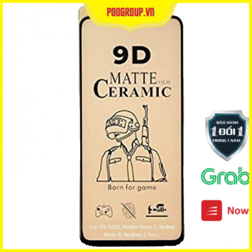Kính Cường Lực RENO F9 Nhám Chống Vân Tay, chống bụi, chống nước Poogroup