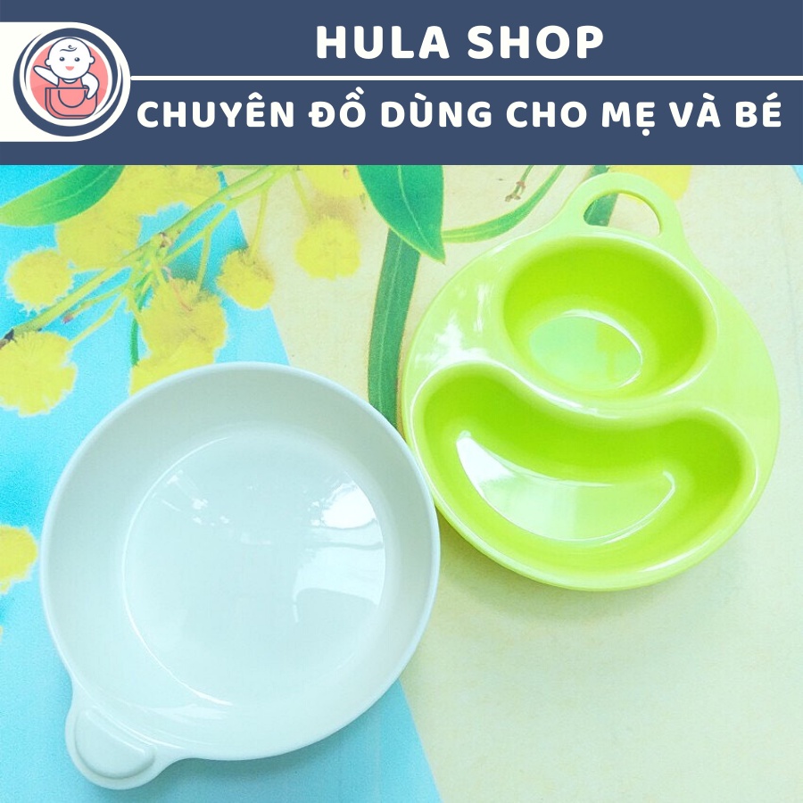 Bát ăn dặm chia ngăn Paku Paku Nhật Bản màu xanh