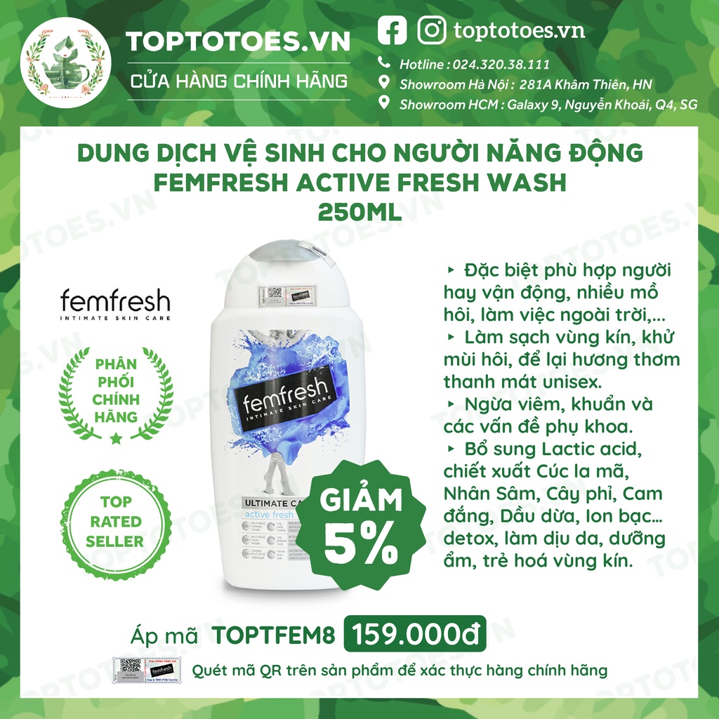 Dung dịch vệ phụ nữ Femfresh Daily Intimate Wash Anh Quốc 150ml/ 250ml [NHẬP KHẨU CHÍNH HÃNG 100%]