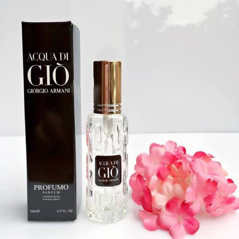 Nước hoa mini nam 20ml Đủ Mùi- Thơm Cực Lâu- Dạng Xịt- AcQua Di Gio Đen