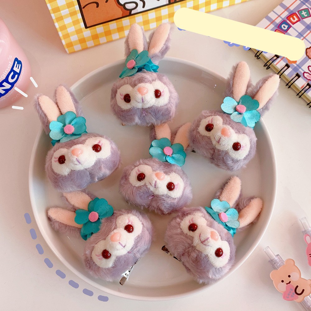 Huy Hiệu, Cài Áo Bông, Móc Khóa Dây Bi Thỏ Xám Nơ Blue Ribbon Bunny