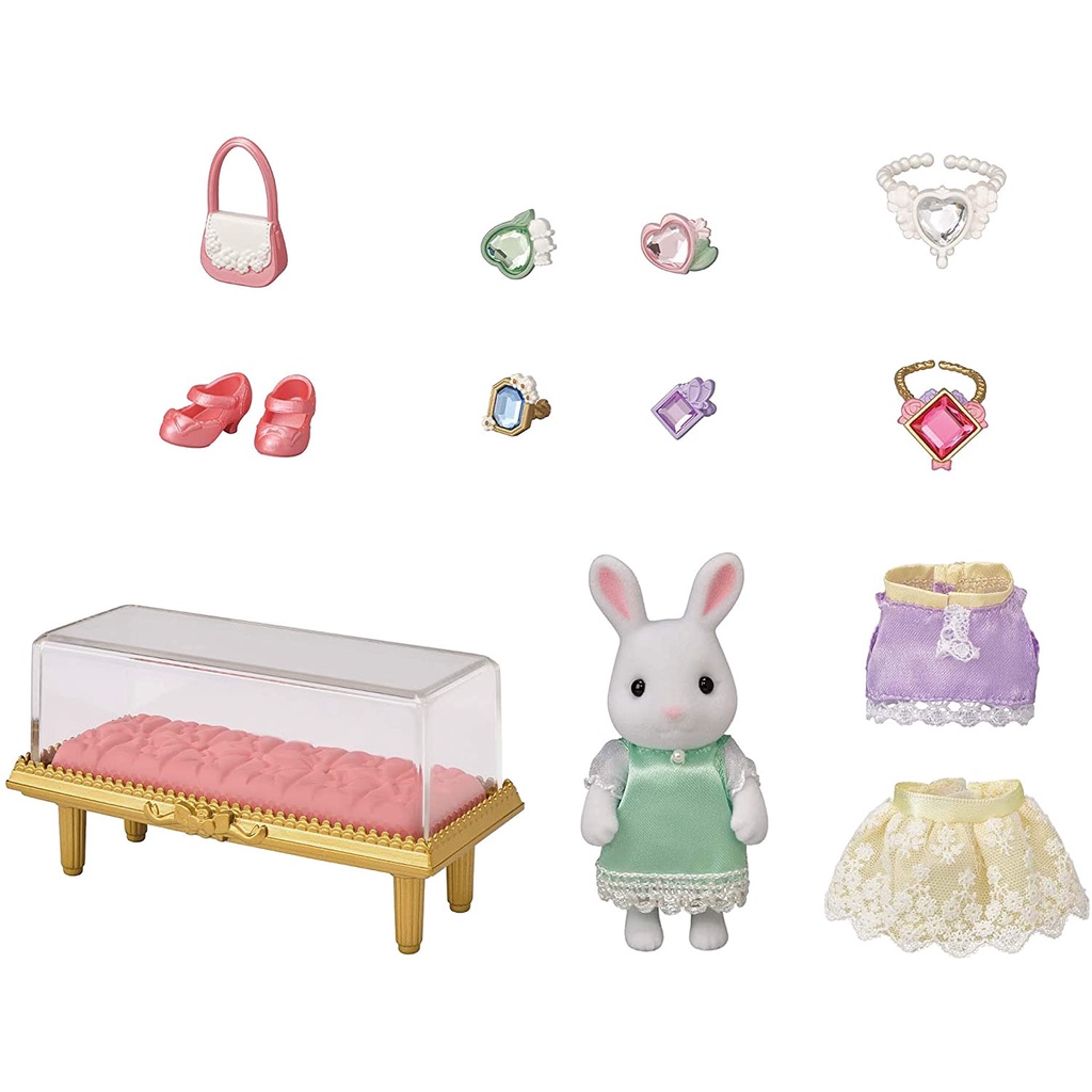 Đồ Chơi Sylvanian Families Thời Trang Thành Thị Của Quý Cô Thỏ Sữa Milk Rabbit Town Fashion Outfit Set