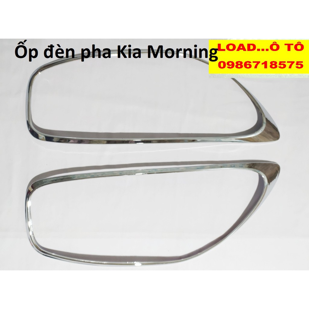 Bộ Ốp Đèn Pha Kia Morning 2016-2020 Mạ Crom Cao Cấp